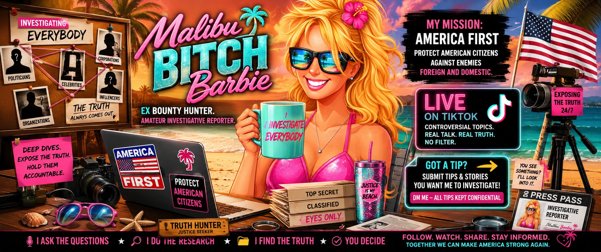 Malibu Bitch Barbie — Ex Bounty Hunter, Investigative Reporter